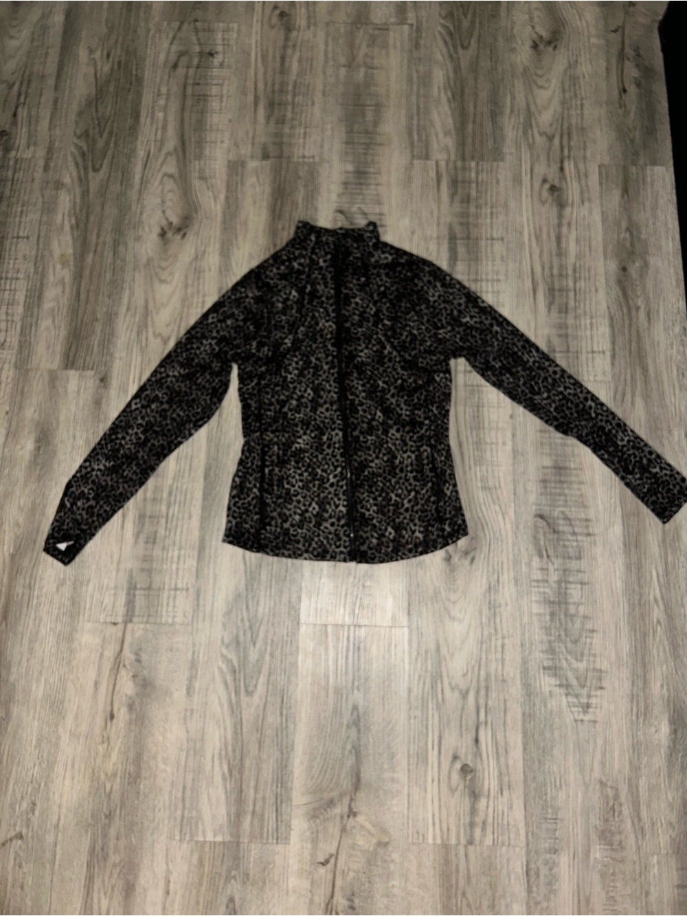 Pro Player Black & Gray Leopard Print Zip Jacket
